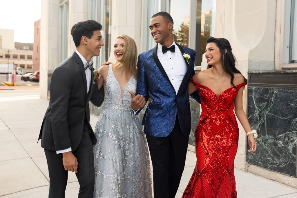 steel grey sterling cobalt paisley prom group 20 scaled